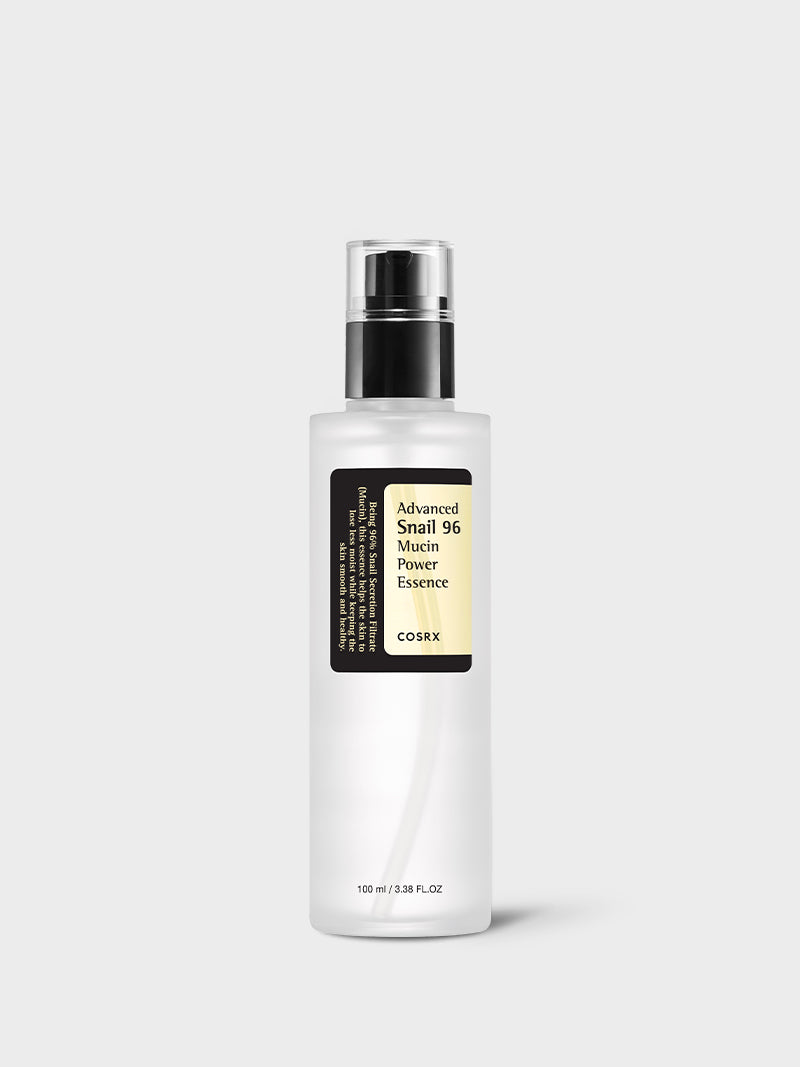 Editor's lineup hero — COSRX Advanced Snail 96 Mucin Power Essence, 2024 New York Post Most Wanted Beauty Award winner, anchoring three K-beauty essences under $30 for Young Professional Women in 2026