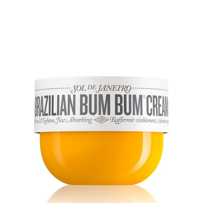 Sol de Janeiro Brazilian Bum Bum Cream signature yellow jar against neutral background — the 2.5oz mini at $24 anchoring our under-$25 lineup
