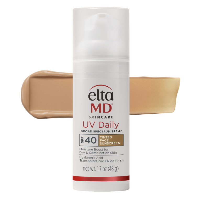 Tinted mineral sunscreen bottle, no white cast, for 35+ skincare