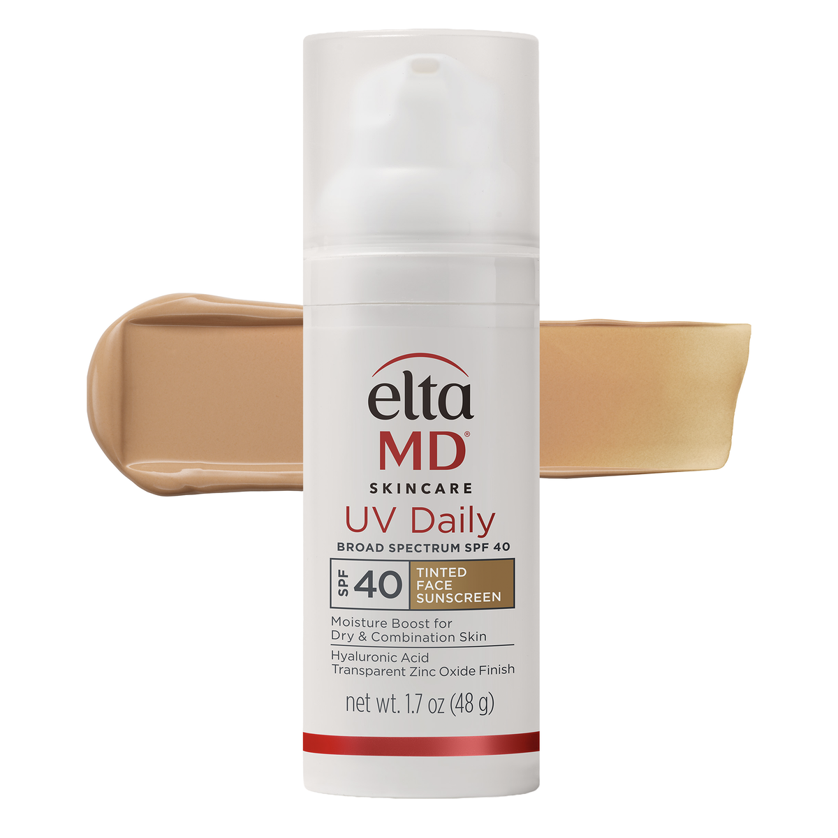 Tinted mineral sunscreen bottle, no white cast, for 35+ skincare