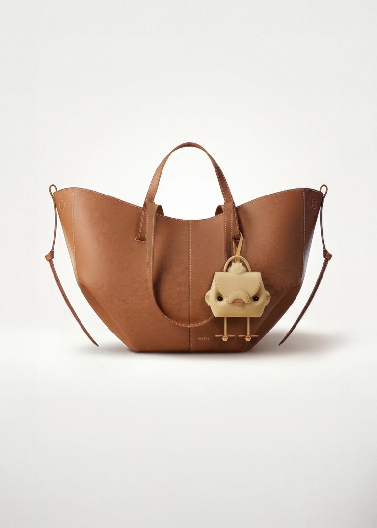 Polene Nanonimals Piyu leather bag charm in mimosa yellow