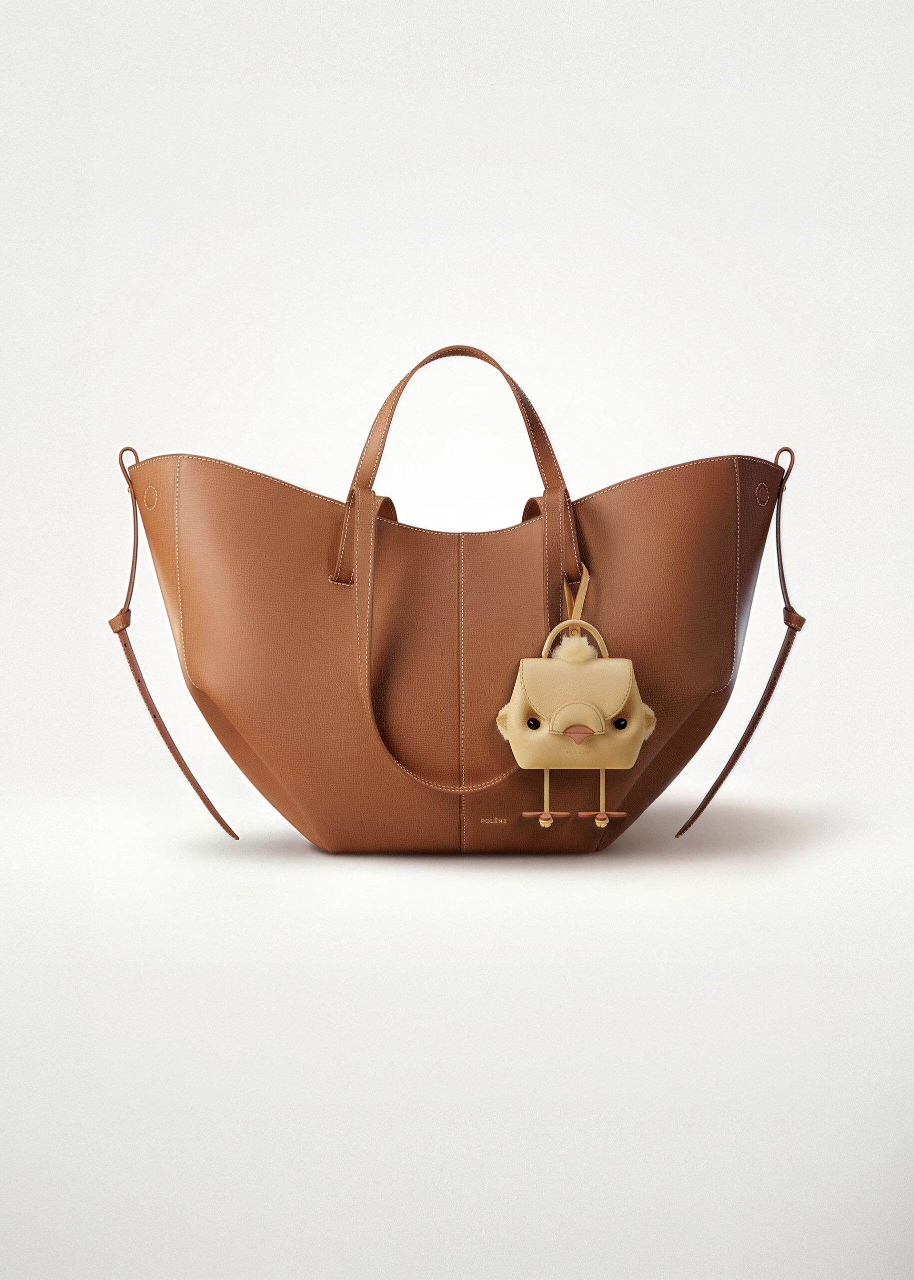 Polene Nanonimals Piyu leather bag charm in mimosa yellow