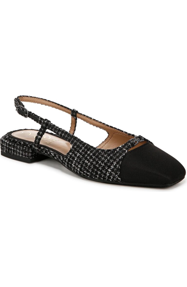Sam Edelman Kara black slingback flat side profile view