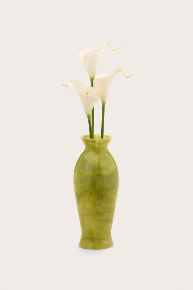 Cult Gaia Florence marbled acrylic calla lily statement clutch