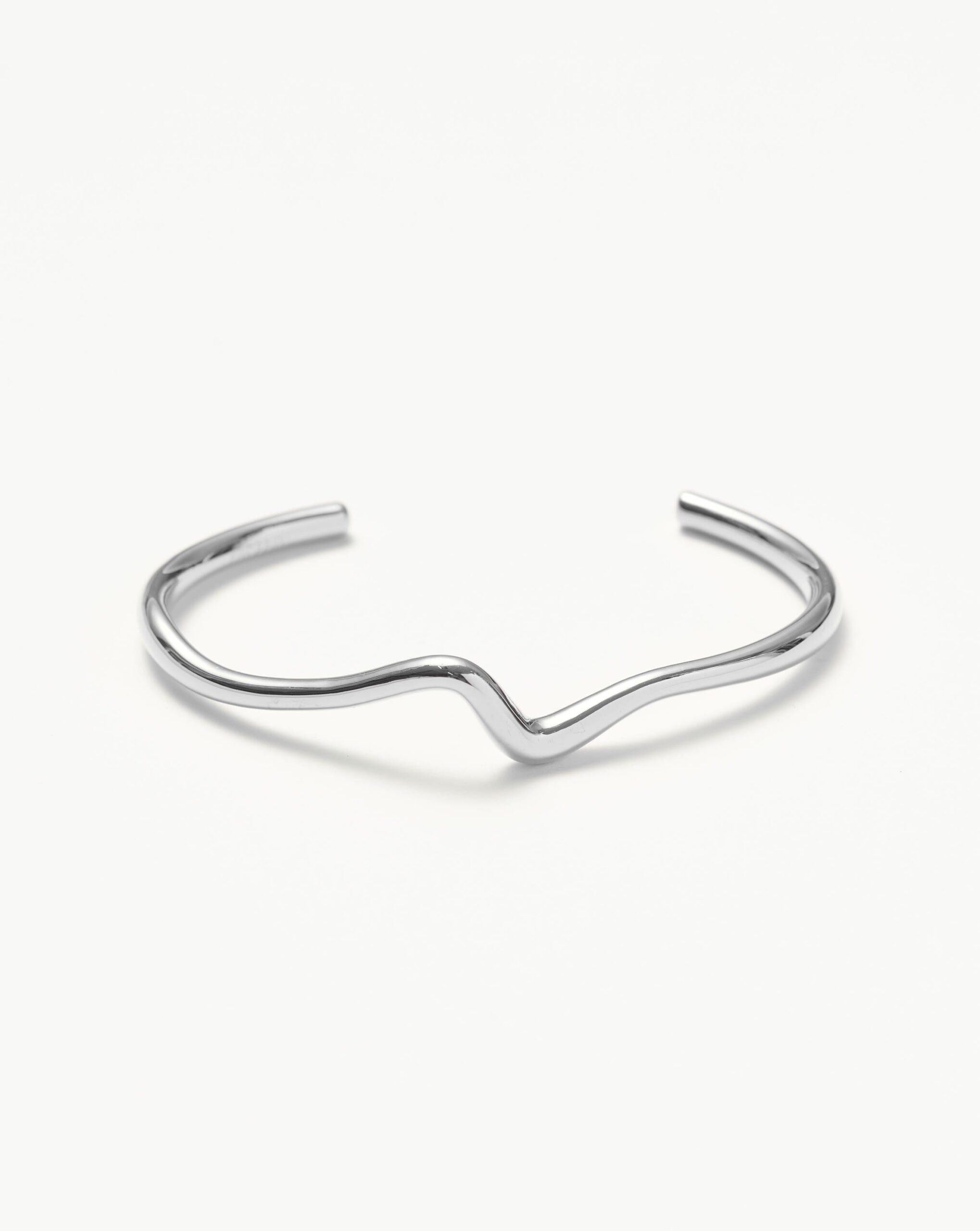 Missoma Molten Wave sculptural silver-plated statement cuff bracelet