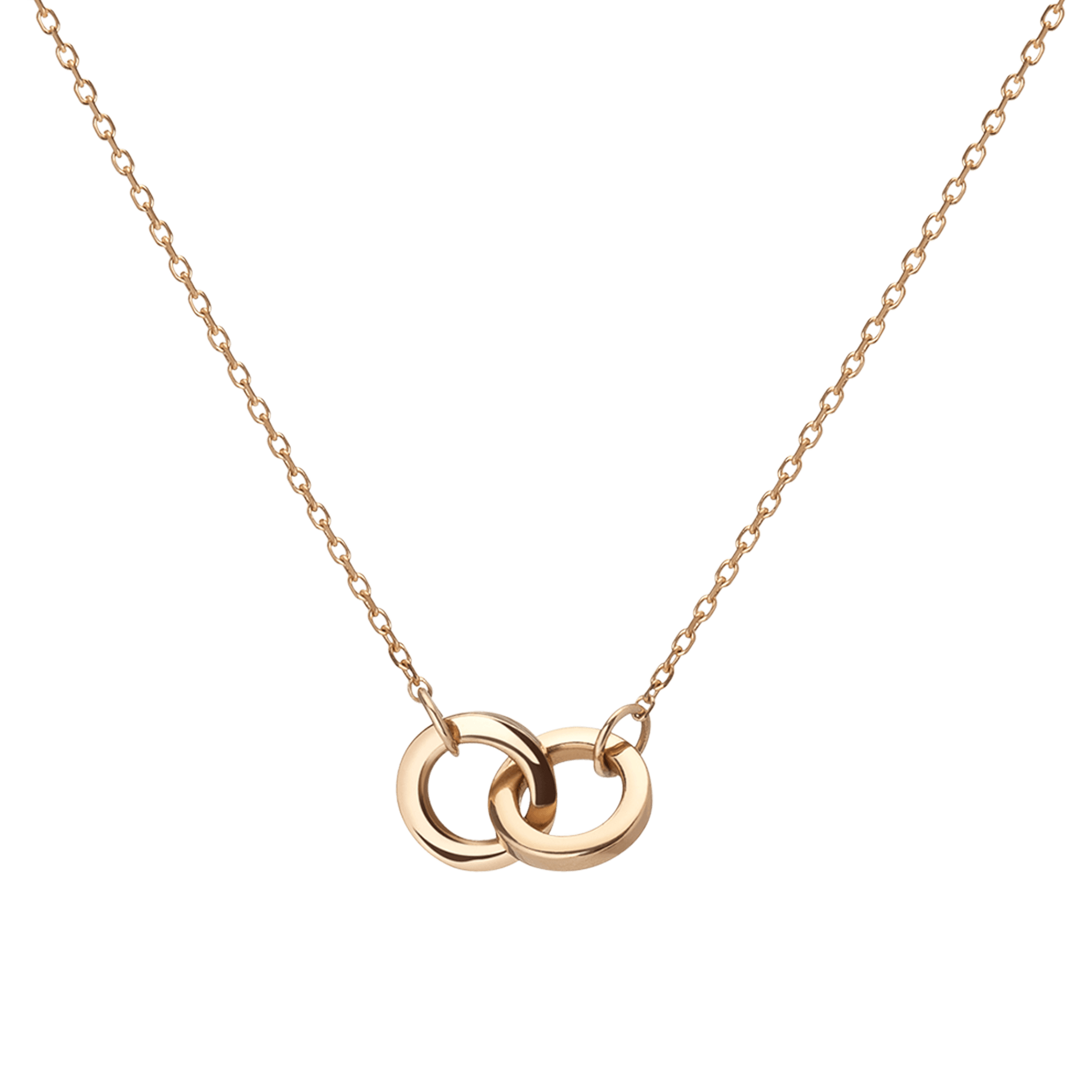 AUrate Connection interlocking-circle 14k yellow gold necklace