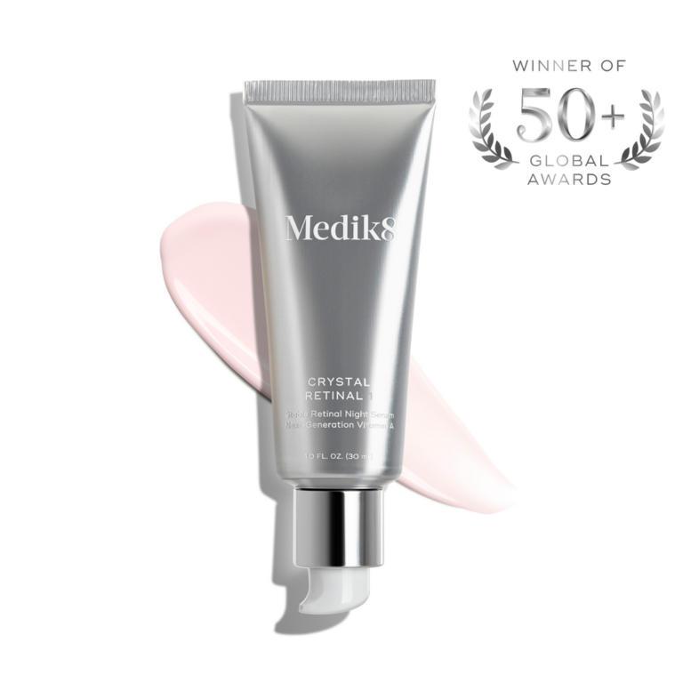 Medik8 Crystal Retinal age-defying retinaldehyde night serum tube on white
