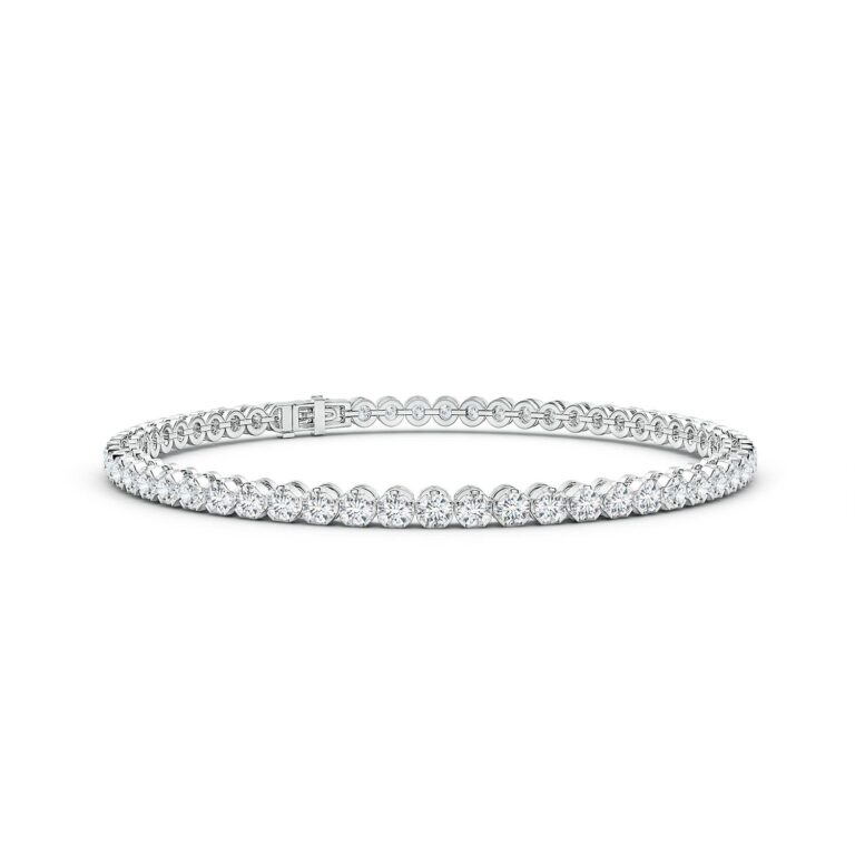 White gold lab-grown diamond tennis bracelet under 1500