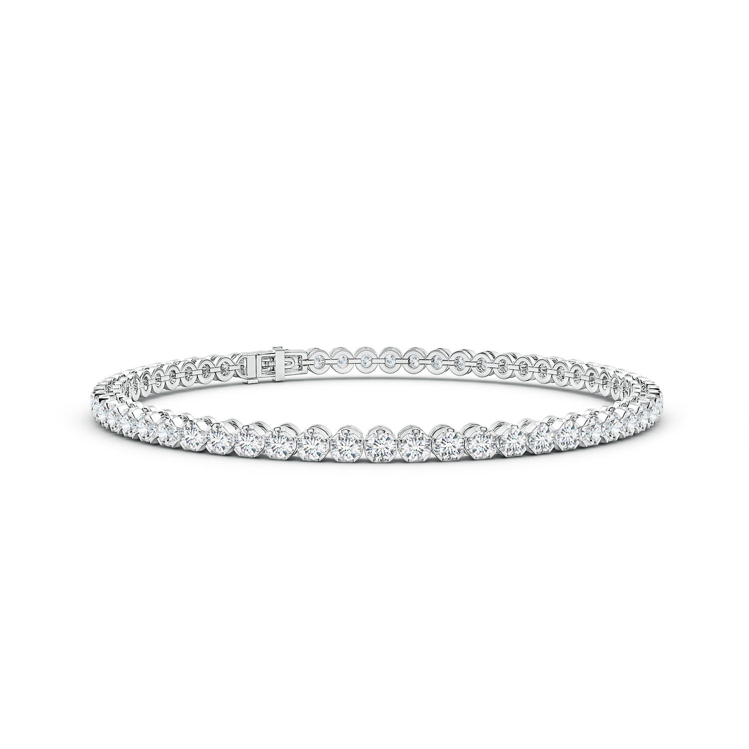 White gold lab-grown diamond tennis bracelet under 1500