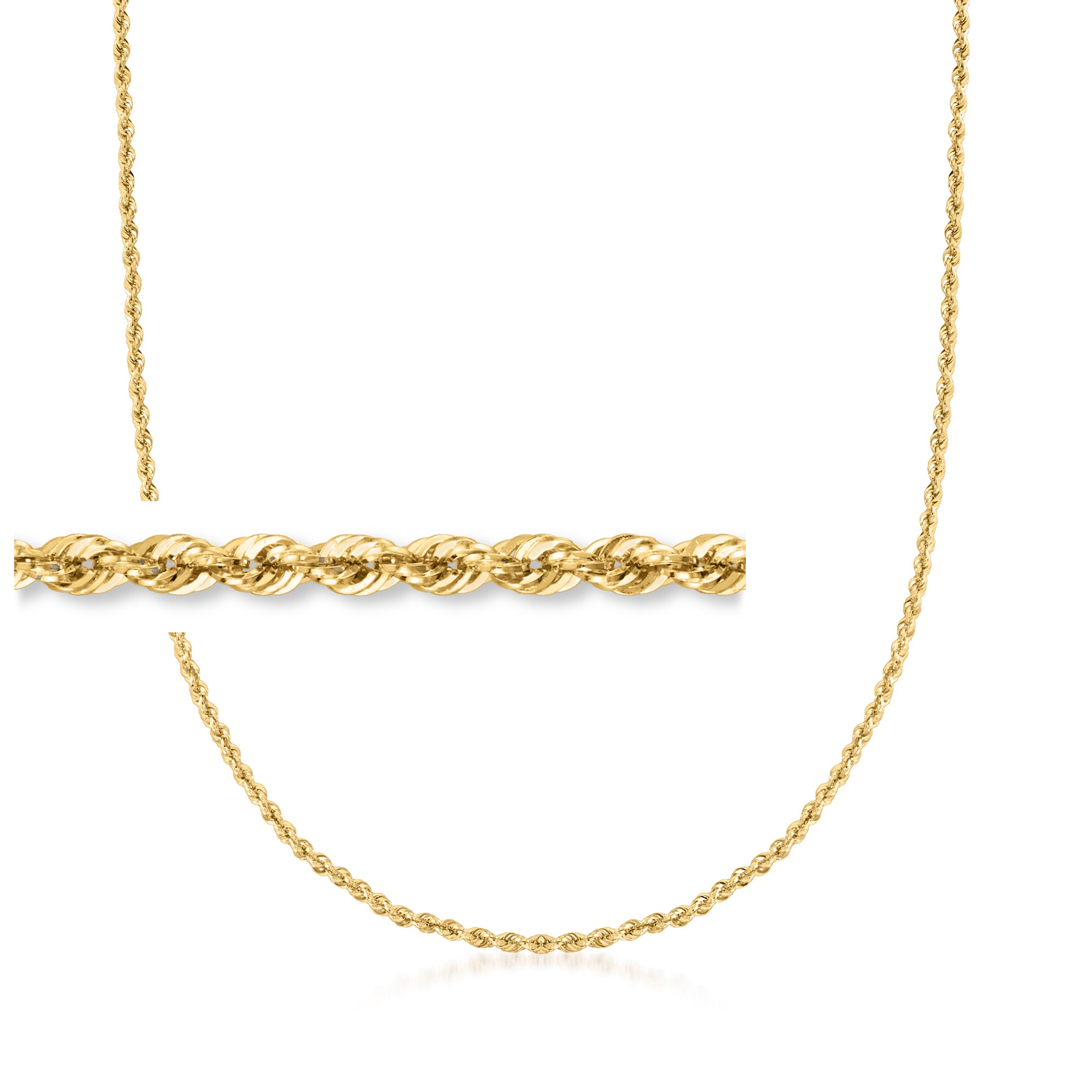 Ross-Simons 2mm 14kt yellow gold rope chain necklace
